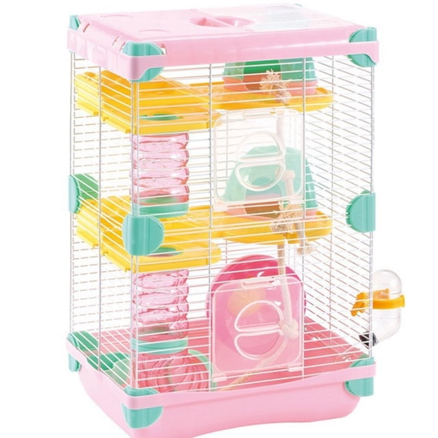 Hollow out double-layer hamster cage portable and convenient small villa