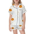 thumbnail image 3 of WOYY Halloween Pajama Sets for Girls Button Down Shirt Shorts Cute Nightwear, Sizes 1-14, 3 of 4