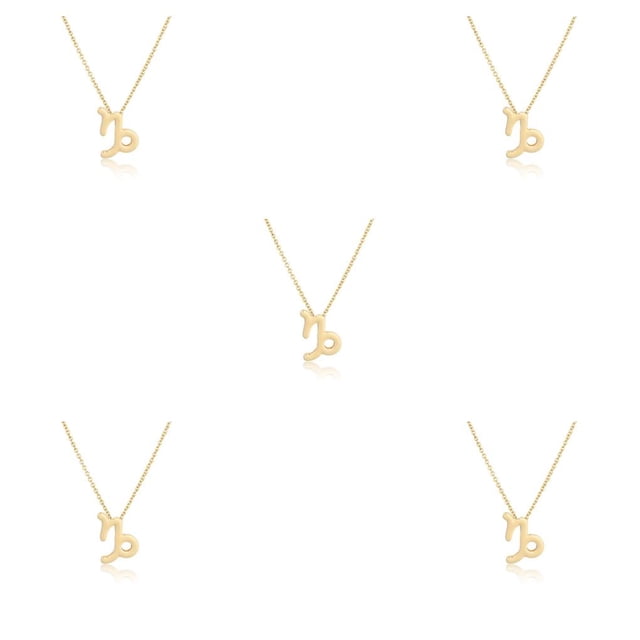 Qarigey Collar del zodiaco Regalo de amigos Ajustable Cómodo Ins Personalidad Superficie lisa Accesorio de moda Capricornio dorado oro capricornio 5piezas Qarigey CBP198494