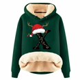 thumbnail image 1 of WILLBEST Sudaderas de Mujer con Capucha Estampada con Letras Navideñas, de Lana Gruesa, Cálida para El Invierno Sudadera de Moda Grande, 1 of 4