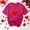 Hot Pink, variant on FDGIU Women's Love Heart Graphic Tee - V-Neck Valentine T-Shirt Comfy Casual Blouse Gift