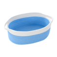 thumbnail image 1 of Cesta de cuerda de algodón, cesta decorativa para juguetes de perros, cesta tejida multiusos con asa, cesta vacía para regalos, aperitivos, guardería azul, 1 of 8