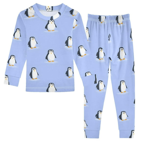 Cute Penguins Cotton Pajamas 2 Piece Set Sleepwear Soft and Comfortable Homewear Nightwear