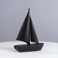 thumbnail image 2 of Figura de velero de resina, escultura en miniatura, artesanía creativa, arte, velero Negro, 2 of 9