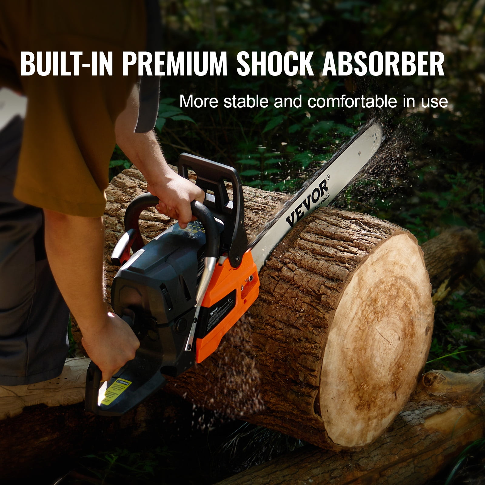VEVOR Gas Chainsaw, 58CC 20" 3.22HP, Gasoline Powered Chain Saw, Handheld Cordless Petrol Chainsaws for Tree Wood Branch Cutting, Tree Trimming, Land Clearing, Farm Garden Ranch Forest Cutting Use