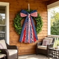 thumbnail image 6 of Yhmxh Large Patriotic Star Ribbons Bow for Wreath, Red White Buffalo Plaid Fabric Ribbons Set American Flag Ribbon Bow for Front Door, Fourth of July 250th Anniversary Decoration for Indoor Outdoor, 6 of 6