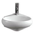 thumbnail image 1 of 14.12 in. Isabella oval wall mount basin with center drain- White, 1 of 1