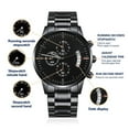 thumbnail image 3 of To Son Gift From Mom, Believe In Yourself Inspirational Engraved Black Chronograph Watch, 3 of 8