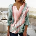thumbnail image 1 of T-Shirt à Manches Courtes Imprimé Floral Top Dames Bleu L, 1 of 5