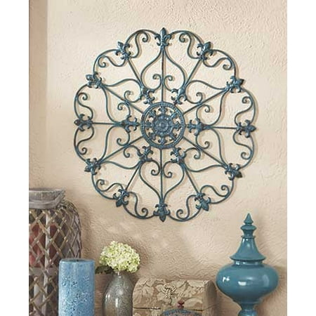 Papagayo Wall Decor - Vintage Distressed Iron Wall Medallion Decor. Over 16