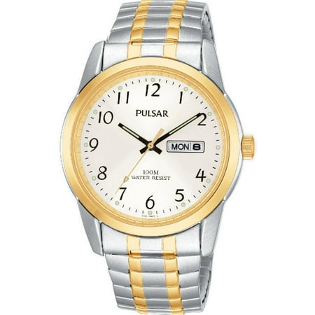 Pulsar Men's Day/Date Watch - Gold & Stainless with Expansion Band - PJ6052