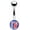 Red White, variant on Belly Button Jewelry 14g Surgical Steel Playboy Graphic Inlay (Black White)