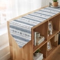 thumbnail image 4 of White Blue Brush Table Runner Linen Burlap Table Runner 72 Inches Long Modern Abstract Vintage Texture Dresser Scarves for Kitchen Island Coffee Dining Party Wedding Banquet Holiday Decor 14"x72", 4 of 8