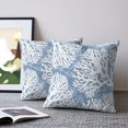 thumbnail image 2 of Pillow Covers 16x16 Set of 2, Lake Blue Coral Coastal Throw Pillow Covers Decorative Couch Cushion Cover, Summer Beach Nautical Ocean Microfiber Soft Square Pillowcases for Bedroom Living Room Sofa, 2 of 9