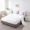 thumbnail image 5 of Manfei Polka Dots Bowknot Bedding Comforter Set 7pcs for Girls, Cute Hearts Queen Bedding Sets, Dreamy Princess Style Queen Sheet Sets, Purple White Room Decor, 5 of 8