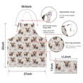 thumbnail image 7 of Beige Highland Cow Flower Pattern Apron-Garden Aprons for Women with Pockets-Cotton Linen Waterproof Kitchen Cooking Gardening Aprons Adjustable for Kitchen,Cooking,BBQ and Salon 33x27 Inch, 7 of 7