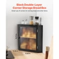 thumbnail image 2 of KFFKFF Corner Bread Box for Kitchen Counter, Double-Layer Bamboo Bread Storage Container, Wooden Breadbox with Large Capacity and Acrylic Wavy Door, Black, 2 of 10
