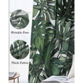 thumbnail image 3 of Green Palm Leaves Kitchen Curtains Summer Tropical Leaf Vintage Cafe Short Curtains for Bathroom Blackout Window Curtain Grommet Small Window Treatment Tier Drapes for Bedroom Living Room 52"x45"x2, 3 of 9