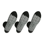 Personal Touch Unisex Crew Length Comfortable Hospital Slipper Socks Size 10-13 Pack of 3 (Black)