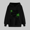 thumbnail image 2 of VBTAPA 2025 St. Patrick's Day Womens Graphic Hoodies Irish Shamrock Print Hooded Sweatshirt Loose Casual Kangaroo Pocket Pullover Hoodie Black M, 2 of 6