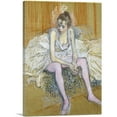 thumbnail image 1 of ARTCANVAS A Seated Dancer with Pink Stockings Canvas Art Print by Henri De Toulouse-Lautrec - Size: 18" x 12" (0.75" Deep), 1 of 9