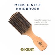 Kent OG2S Beechwood Soft Bristle Hair Brush and Facial Brush for Beard Care - Exfoliating Soft White Natural Boar Bristle Brush for Mens Grooming, Hair Care, and Beard Straightener for Men's Skin