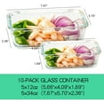 thumbnail image 2 of DFA 10 Pack Glass Food Storage Containers with Lids Leakproof, Airtight Glass Meal Prep Containers For Lunch, On The Go, Leftover, Dishwasher Safe, 2 of 12