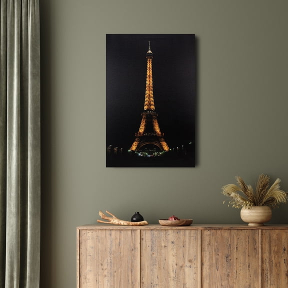Northlight 23.5" LED Lighted Famous Eiffel Tower Paris France at Night Canvas Wall Art