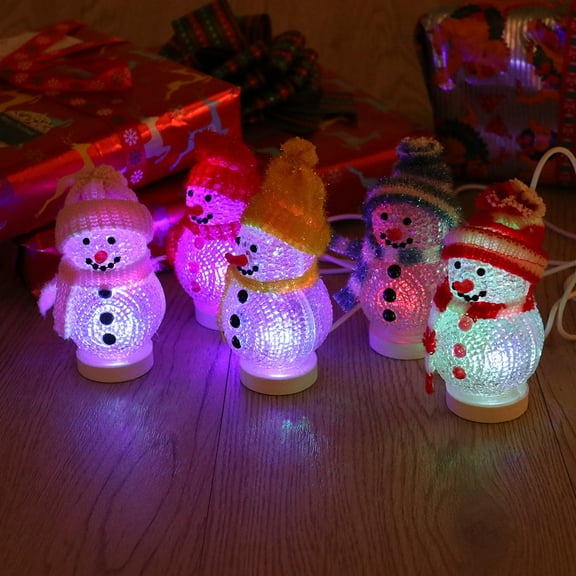 UNOMOR LED Night Light Up 1Pack RGB Illumination Snowman Shape for Bar and Cafe Use