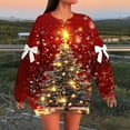 thumbnail image 4 of Amidoa Crewneck Sweatshirts for Women Plus Size Christmas Red Sweatshirts Graphic Pullover Outfits Women’s Tops L, 4 of 6