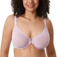 thumbnail image 3 of DELIMIRA Women's Posture Front Closure Bras Sheer Mesh Plus Size Underwire Unlined Bra, 3 of 5