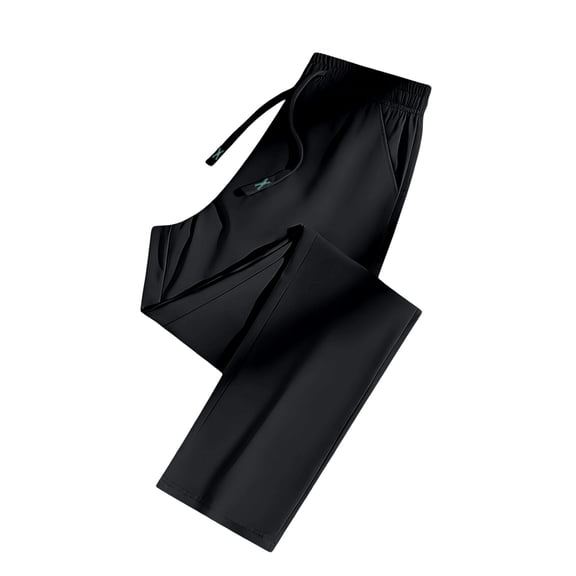 XAOFW Women's Casual Pants Solid Color Drawstring Loose Fit Cool Flex Wide Leg Trouser Daily Wear Soft Breathable Slacks
