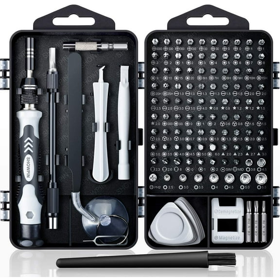 122 in 1 Precision Computer Screwdriver Kit, Laptop Screwdriver Sets with 101 Magnetic Drill Bits, Computer Accessories, Electronics Tool Kit Compatible for Tablet, PC, iPhone, PS4 Repair