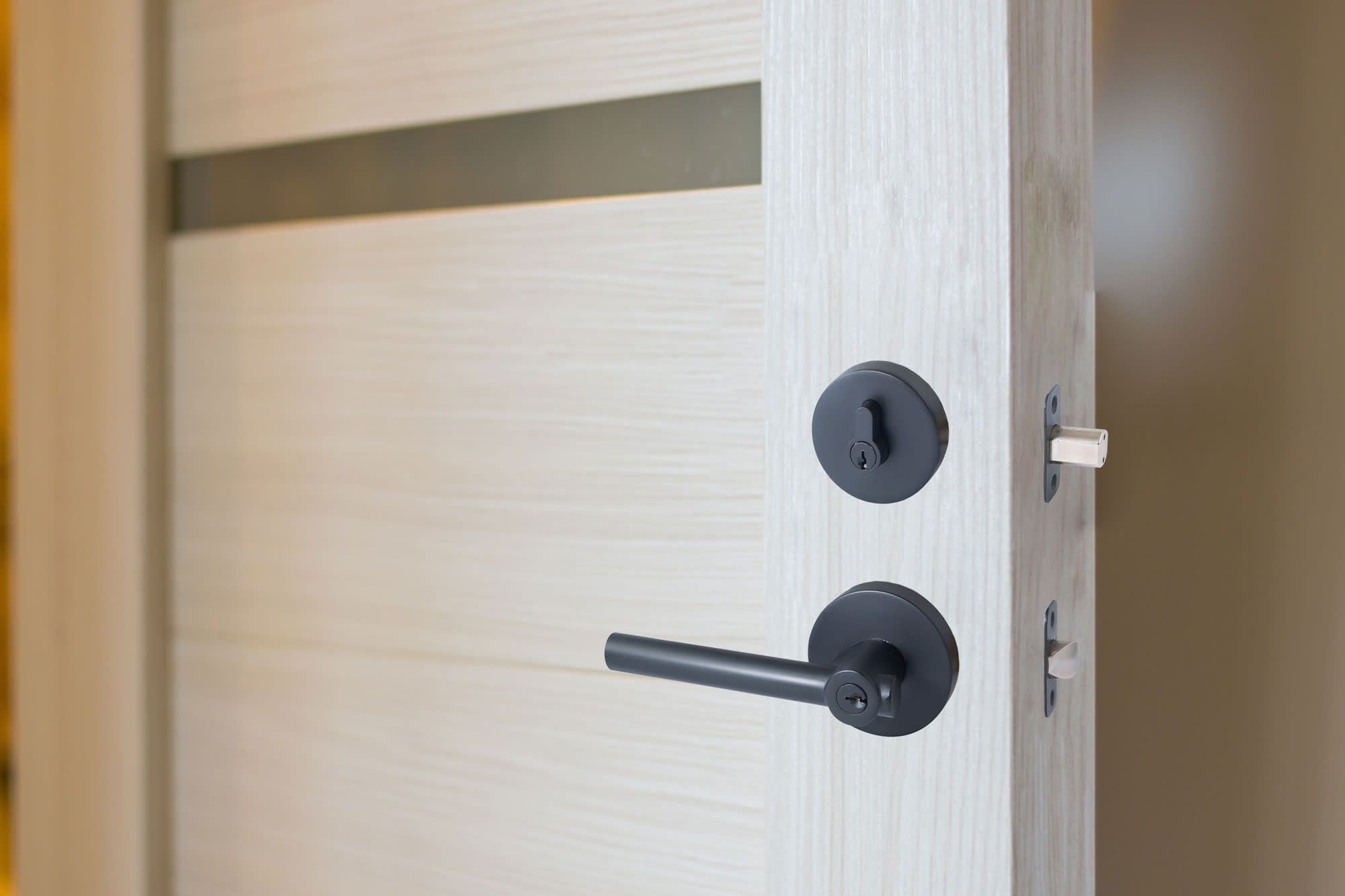 Design House Eastport 2-Way Zinc Matte Black Adjustable Combo Entry Door Lever and Single Deadbolt