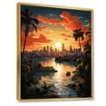 thumbnail image 2 of Designart "Pop Art Miami II" Cityscapes Floater Framed Wall Art Living Room, 2 of 7