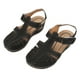 thumbnail image 4 of Sandalias de mujer Nikou informales de verano de piel sintética negra con plataforma y punta cerrada recortada talla 37, 4 of 15