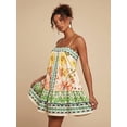 thumbnail image 5 of Multicolor Floral Print Spaghetti Strap Loose Mini Dress For Women, 5 of 8