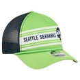 thumbnail image 3 of Men's New Era  Neon Green Seattle Seahawks  Linear A-Frame 9FORTY Adjustable Hat, 3 of 5