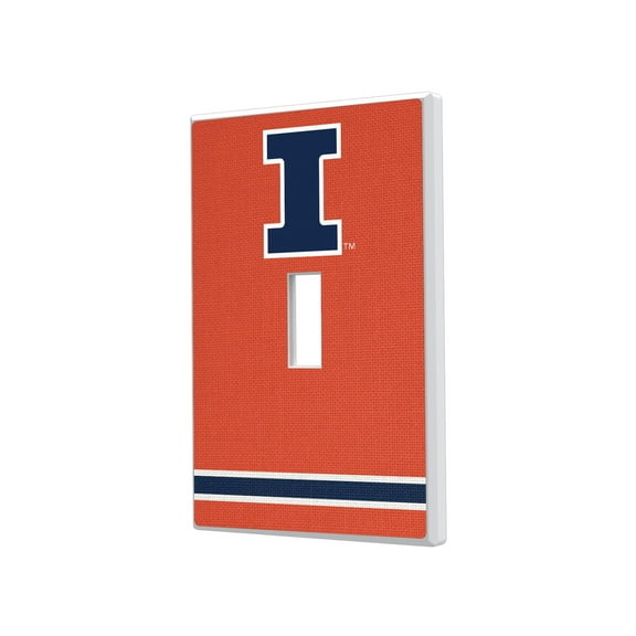 Illinois Fighting Illini Stripe Design Single Toggle Light Switch Plate
