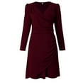thumbnail image 6 of Maean Women V Neck Dress Long Sleeve Mini Dresses Ruched Slim Pullover Fall Winter Short Dress, 6 of 7