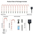 thumbnail image 2 of Set of 10 Solar Powered Christmas Candy Cane LED Pathway Lights with Remote Control, 2 of 8