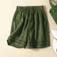 thumbnail image 2 of Pantalones cortos de lino finos de verano para mujer: encaje retro calado, cintura elástica, pantalones informales, tallas M-XXXL, tejido de algodón, 2 of 6
