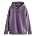thumbnail image 6 of Enjoytime Women's Casual Hoodies Solid Color Long Sleeve Pullover Tops Fall Loose Crewneck Sweatshirt, 6 of 7