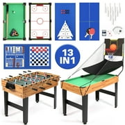 GVDV 13-in-1 Multi Game Table,48"Combo Game Table with Basketball,Foosball,Billiards,Shuffleboard,Bowling,Table Tennis,Chess and more for Game Room