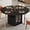 Black Oak, variant on IBF Round Dining Table with Storage, Black Faux Marble Kitchen Tables for 4-6 People, 47" Modern Dining Room Tables with Fridge Space, Wood Circle Dinner Table for Home, Black Marble, Only Table