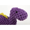 thumbnail image 2 of goDog® Dinos Bruto Just For Me Checkers with Chew Guard Technology™ Plush Dog Toy, Purple, Mini, 2 of 9