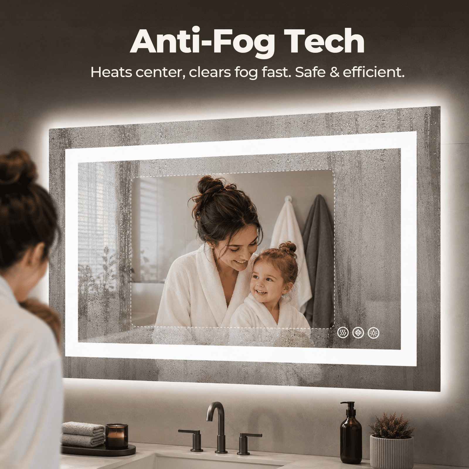 Alvantor LED Bathroom Vanity Mirror with Lights, Anti-Fog, Memory Function