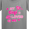 thumbnail image 4 of Inktastic Valentine's Day My Gigi Loves Me Hearts and Lips Youth T-Shirt, 4 of 5