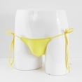 thumbnail image 4 of Arnsht Men's Sexy Erotic Thong Low Rise G-String Pouch Soft Breathable T-Back Underwear Bikini Yellow Free Size, 4 of 5