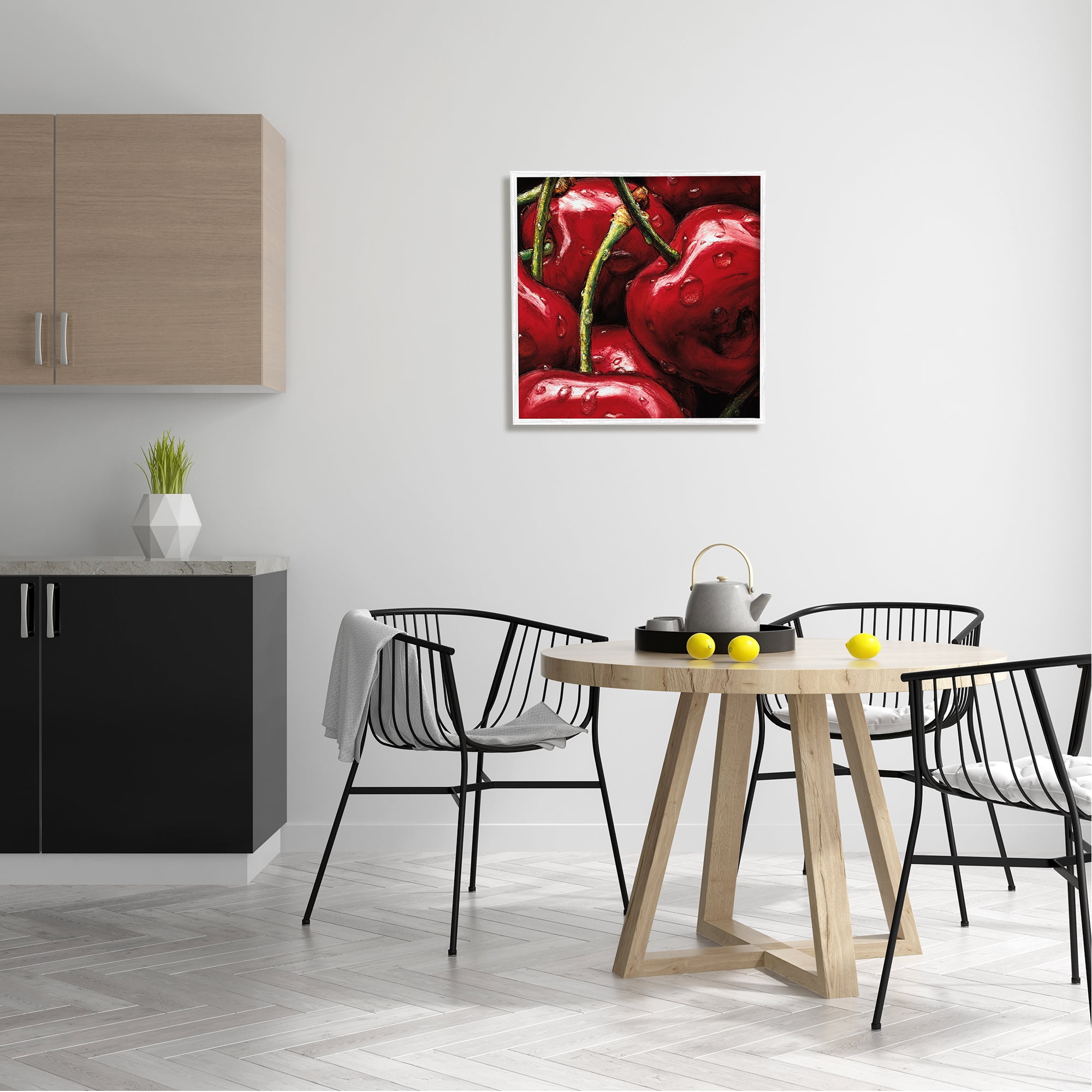 Stupell Juicy Red Cherries Close Up Food & Beverage Painting White Framed Art Print Wall Art